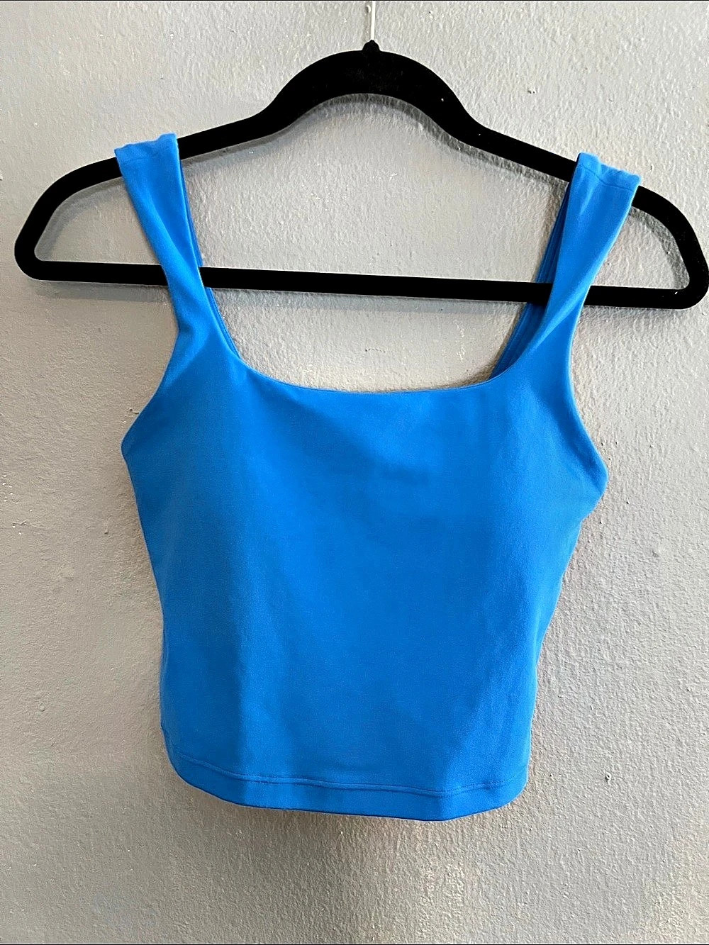 Athleta Transcend Square Neck Crop Sports Bra Blue XS